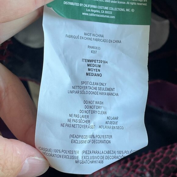 Animal Planet T-Rex & Triceratops Dino Dinosaur Dog Halloween Costume - Size Med - Picture 10 of 12